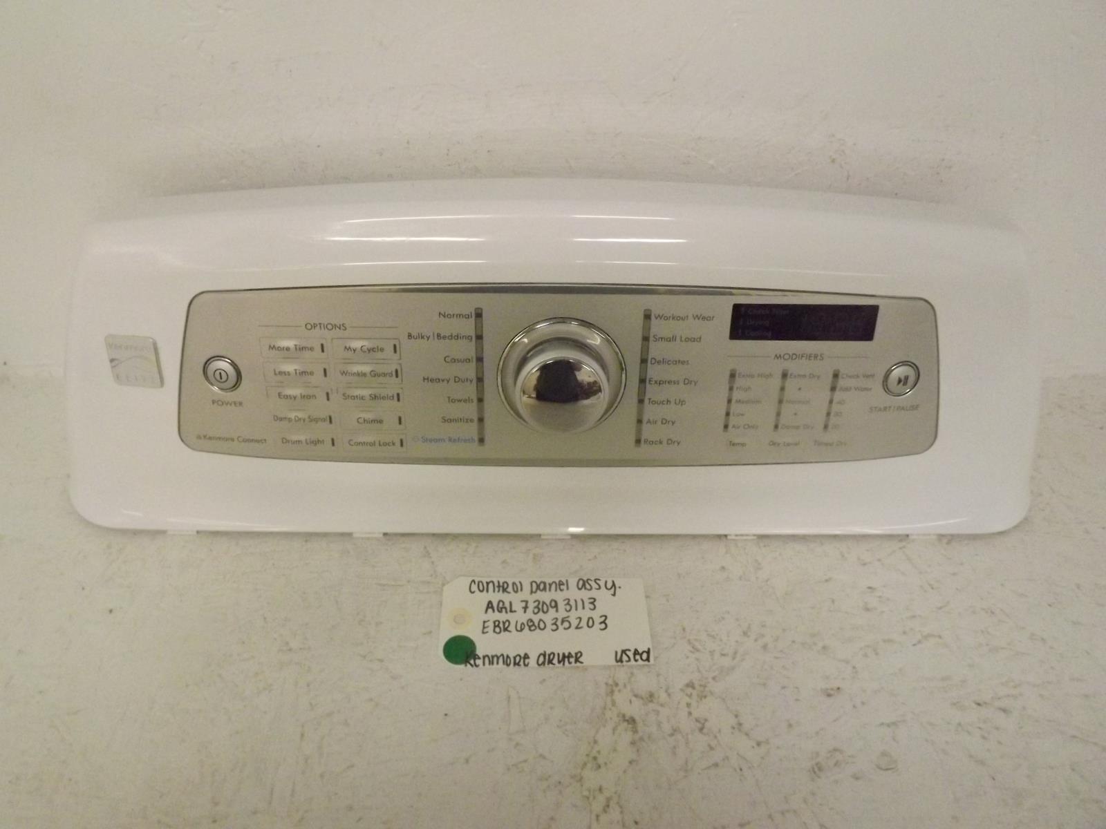 Kenmore Dryer AGL73093113 EBR68035203 Control Panel Assembly Used Kenmore Dryer AGL73093113 EBR68035203 Control Panel Assembly Used